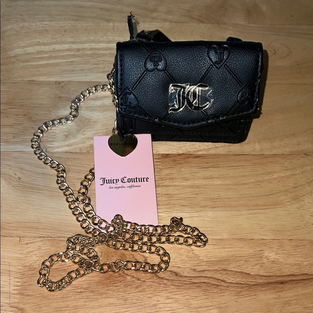 Juicy Couture Black Mini Bag with Gold Accents